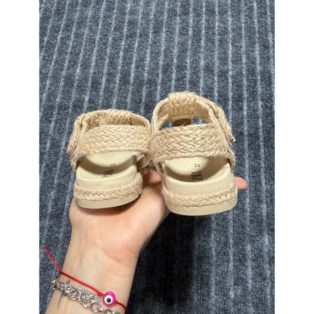 ZARA Jute Fisherman Sandals Toddler Girl Size 22 - US 6. Summer Vacation Casuall - Picture 7 of 8